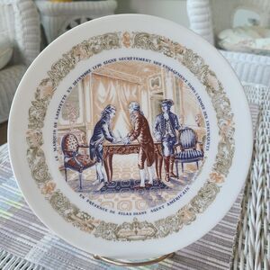 Vintage D'Arceau Limoges Lafayette Legacy Collector Plate I Silas Deane Dec 1776